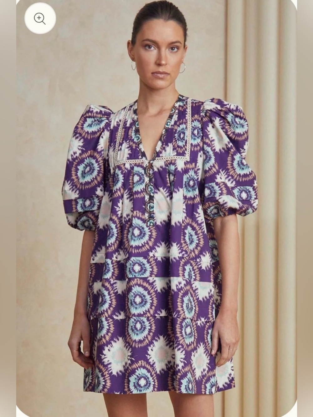 Hunter Bell Jenkins Mini Dress Tie Dye L Boho Fall